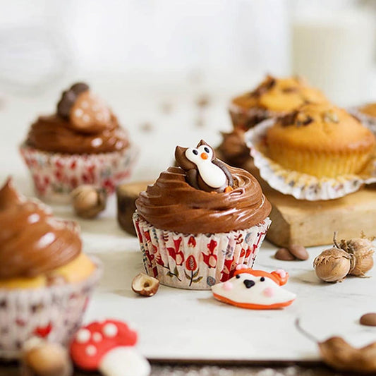 Decoration comestible animaux des bois pour cupcakes anniversaire foret