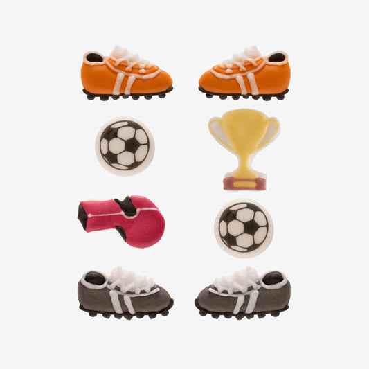Decoración de torta de cumpleaños de fútbol: decoraciones de azúcar
