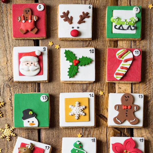 Decorations en sucre pain d'épice pour gateaux ou cupcakes de Noel