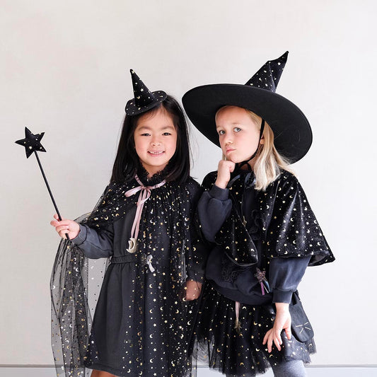 Tutú negro de tul para disfraz de bruja infantil para halloween