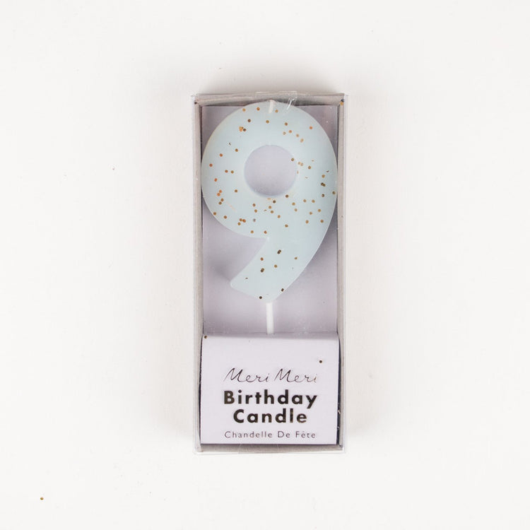 Candle 7 blue glitter for child's birthday cake 7 years old